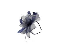 Vellin Women's Elegant Floral Mesh Fascinator Headband in Navy