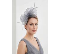 Vellin Women's Embellished Diamond Mesh Bow Fascinator in Grey