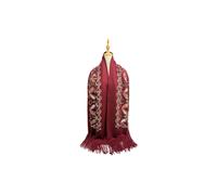 Vellin Women's Embroidered Floral Pattern Scarf - Soft Touch, Elegant Fringed Ends in Maroon