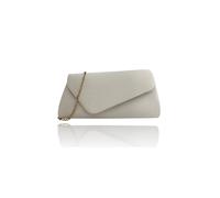 Vellin Women's Envelope Clutch Bag with Gold Chain Strap in Cream