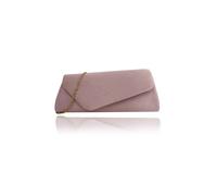 Vellin Women's Envelope Clutch Bag with Gold Chain Strap in Pink