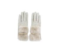 Vellin Women's Faux Fur Cuff Bow Touchscreen Gloves in Beige Vellin Beige One Size