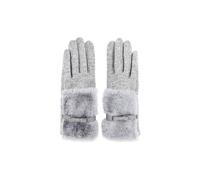 Vellin Women's Faux Fur Cuff Bow Touchscreen Gloves in Grey Vellin Grey One Size