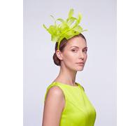 Vellin Women's Feather Loop Fascinator for Wedding & Race Day Occasion Hat in Bright Yellow
