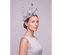 Vellin Women's Feather Loop Fascinator for Wedding & Race Day Occasion Hat in Light Grey