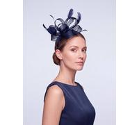 Vellin Women's Feather Loop Fascinator for Wedding & Race Day Occasion Hat in Navy