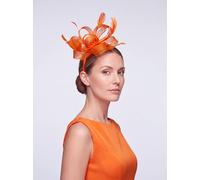 Vellin Women's Feather Loop Fascinator for Wedding & Race Day Occasion Hat in Orange