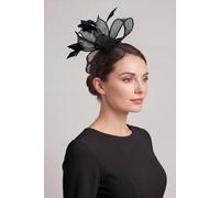 Vellin Women's Feather Loop Sinamay Fascinator Headband in Black