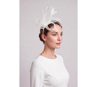 Vellin Women's Feather Loop Sinamay Fascinator Headband in Cream Vellin Cream One Size