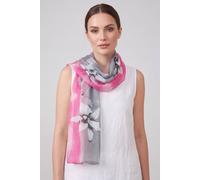 Vellin Women's Floral Colour-Block Chiffon Scarf in Grey