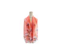 Vellin Women's Floral Print Chiffon Scarf in Coral