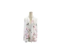 Vellin Women's Floral Print Chiffon Scarf in White