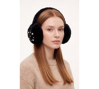 Vellin Women's Fluffy Earmuffs with Pearl Detail in Black Vellin Black One Size