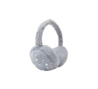 Vellin Women's Fluffy Earmuffs with Pearl Detail in Grey