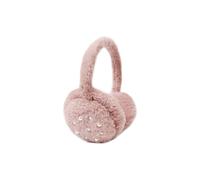 Vellin Women's Fluffy Earmuffs with Pearl Detail in Pink