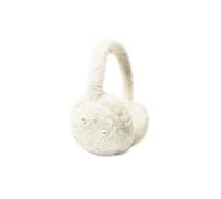 Vellin Women's Fluffy Earmuffs with Pearl Detail in White