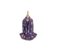 Vellin Women's Ginkgo Leaf Pattern Reversible Scarf - Soft Touch, Fringed Design in Purple