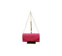 Vellin Women's Glitter Envelope Clutch Bag with Gold /Silver Chain Strap in Fuchsia Vellin Fuchsia One Size