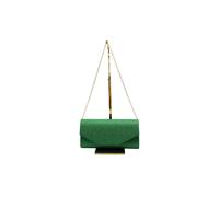 Vellin Women's Glitter Envelope Clutch Bag with Gold /Silver Chain Strap in Green Vellin Green One Size