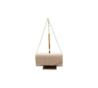 Vellin Women's Glitter Envelope Clutch Bag with Gold /Silver Chain Strap in Nude Vellin Nude One Size