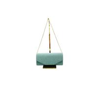 Vellin Women's Glitter Envelope Clutch Bag with Gold /Silver Chain Strap in Turquoise Vellin Turquoise One Size