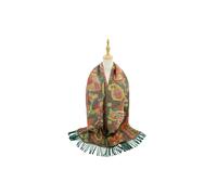 Vellin Women's Green Paisley Floral Wool-Blend Scarf with Tassels