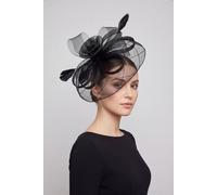 Vellin Women's Large Mesh Bow Fascinator in Black