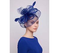 Vellin Women's Large Mesh Bow Fascinator in Blue