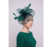 Vellin Women's Large Mesh Bow Fascinator in Green Vellin Green One Size