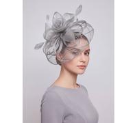 Vellin Women's Large Mesh Bow Fascinator in Light Grey Vellin Light Grey One Size