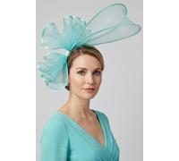 Vellin Women's Large Mesh Loop Fascinator Headband with Structured Bow-Knot Design in Baby Blue