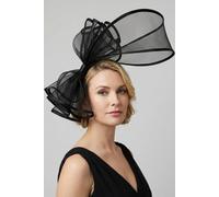 Vellin Women's Large Mesh Loop Fascinator Headband with Structured Bow-Knot Design in Black