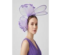Vellin Women's Large Mesh Loop Fascinator Headband with Structured Bow-Knot Design in Lilac
