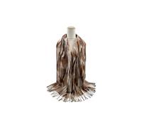 Vellin Women's Lightweight Artistic Feather-Inspired Scarf with Fringe Edges in Brown Vellin Brown One Size