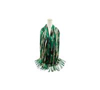 Vellin Women's Lightweight Artistic Feather-Inspired Scarf with Fringe Edges in Green
