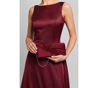 Vellin Women's Luxury Satin Twist Knot Evening Clutch Bag with Detachable Chain in Maroon Vellin Maroon One Size