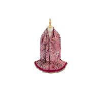 Vellin Women's Mandala Pattern Reversible Scarf - Soft Touch, Decorative Fringe in Maroon