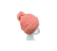 Vellin Women's Mixed Colour Knitted Hat with Pompoms in Pink