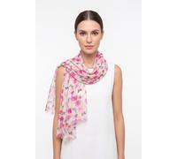 Vellin Women's Mixed Cotton Butterfly & Floral Print Chiffon Scarf in Fuchsia