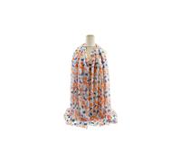 Vellin Women's Mixed Cotton Butterfly & Floral Print Chiffon Scarf in Orange