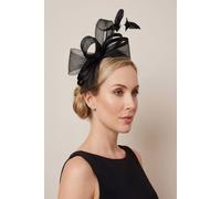 Vellin Women's Modern Mesh Bow Fascinator Headband in Black