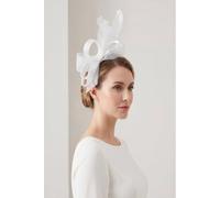 Vellin Women's Modern Mesh Bow Fascinator Headband in White