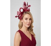 Vellin Women's Modern Mesh Bow Fascinator Headband in Wine Vellin Wine One Size