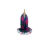 Vellin Women's Ombre Check Wool-Blend Scarf with Tassels in Fuchsia