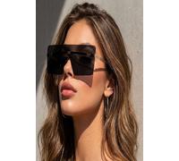 Vellin Women's Oversized Rimless Visor Sunglasses in Black