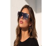 Vellin Women's Oversized Rimless Visor Sunglasses in Grey