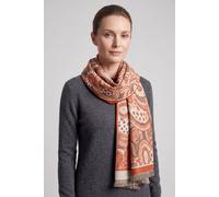 Vellin Women's Paisley Pattern Reversible Scarf - Soft Touch, Fringed Edges in Orange