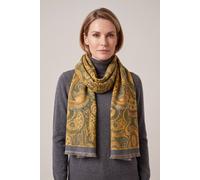Vellin Women's Paisley Pattern Reversible Scarf - Soft Touch, Fringed Edges in Yellow
