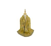Vellin Women's Paisley Pattern Reversible Scarf - Soft Touch, Fringed Edges in Yellow Vellin Yellow One Size