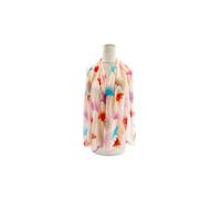 Vellin Women's Pastel Ginkgo Leaf Print Chiffon Scarf in Peach